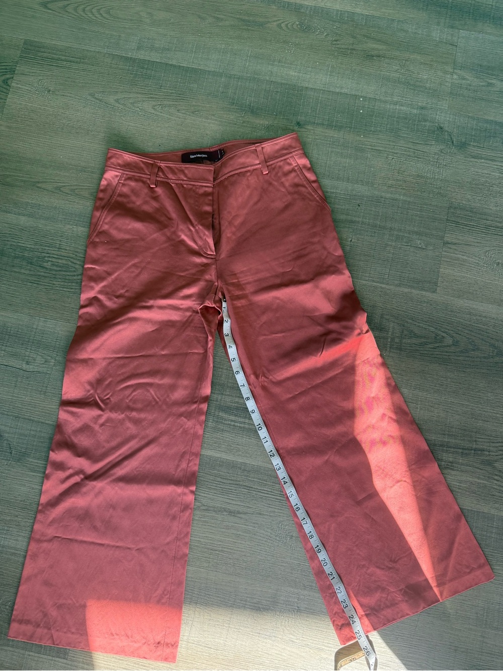 Sies Marjan coral satin crop wide leg pant 4
